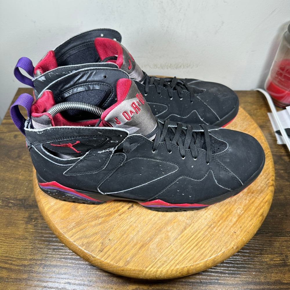 Jordan 7 Retro Raptors 2012 Black True Red Club Purple 304775-018 Mens 11.5